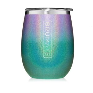 Custom BruMate Stemless Uncork'd 14oz Wine Glass Glitter and Print Colors
