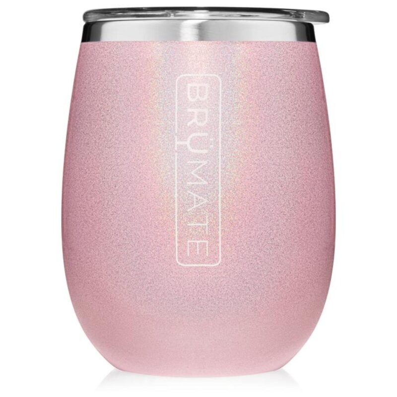 Custom BruMate Stemless Uncork'd 14oz Wine Glass Glitter and Print Colors - 4