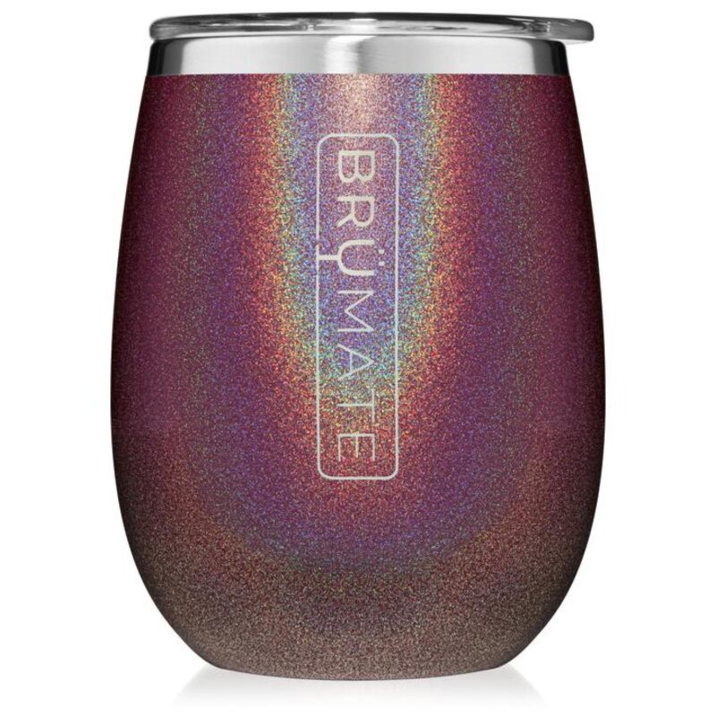 Custom BruMate Stemless Uncork'd 14oz Wine Glass Glitter and Print Colors - 7